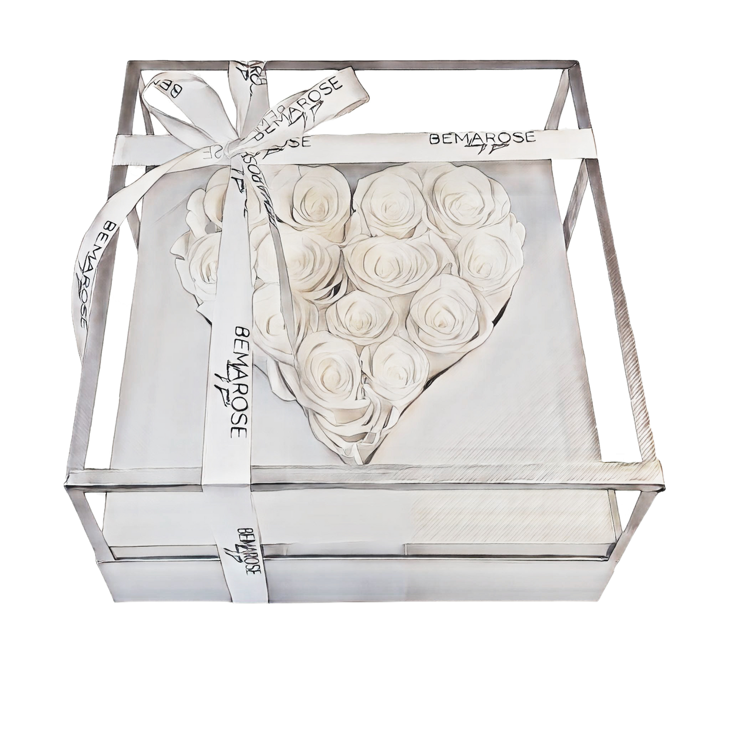 Infinity Rosenbox weiß