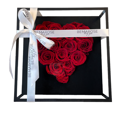 Infinity konservierte Rosenbox Herzform Rot 2