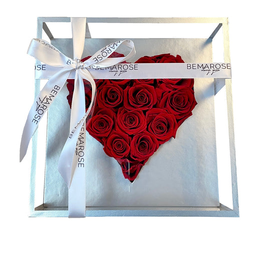 Personalisierte Infinity konservierte Rosenbox Herzform Rot