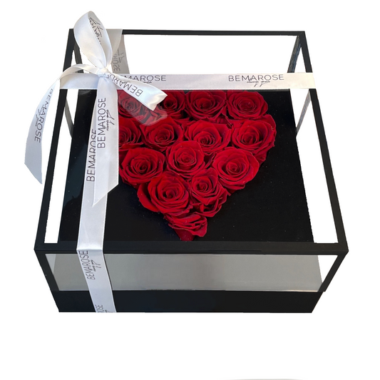 Infinity konservierte Rosenbox Herzform Rot