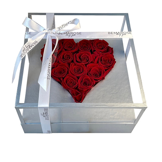 Infinity konservierte Rosenbox Herzform Rot